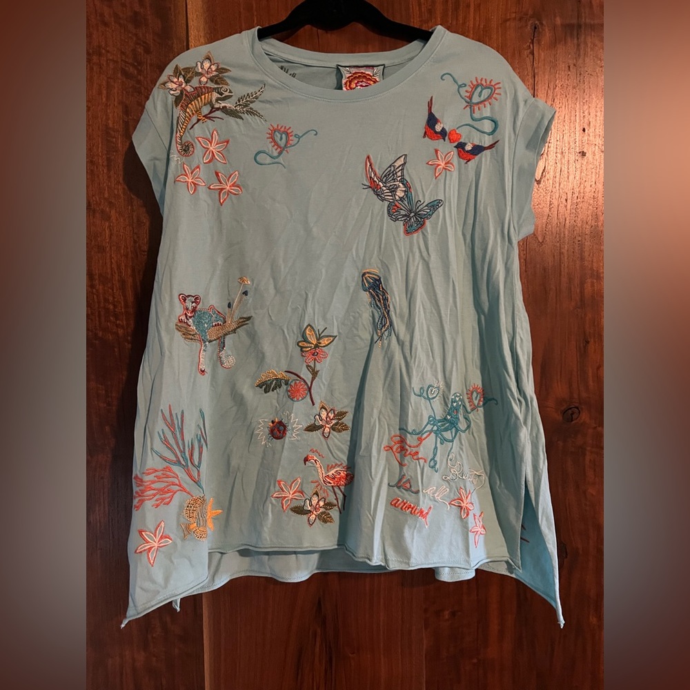 Johnny Was Zoe Relaxed Drape Tee Size Small